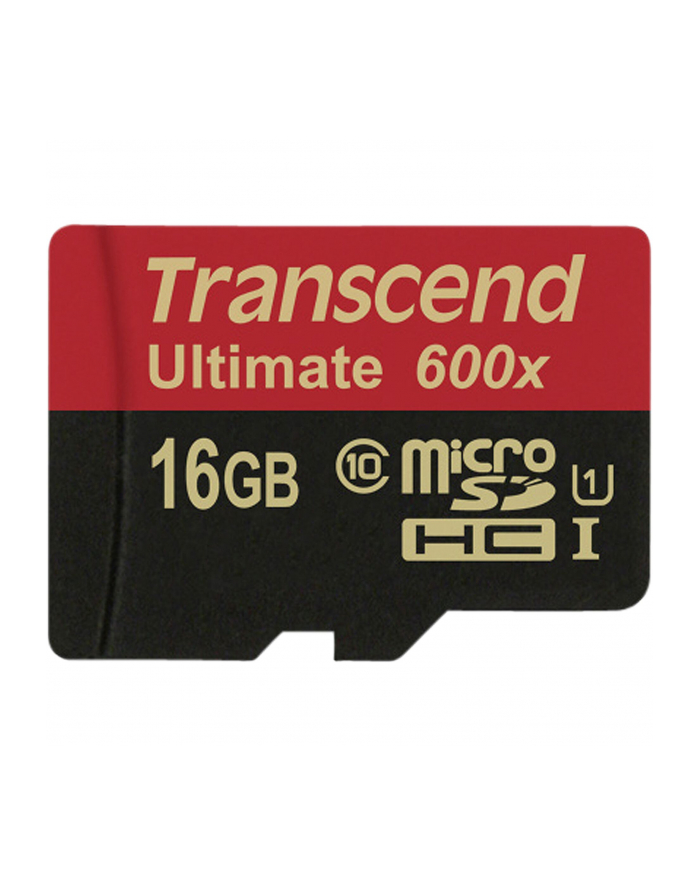 TRANSCEND Micro SDHC Class 10 UHS-I 600x, MLC, 16GB (Ultimate) + adapter główny