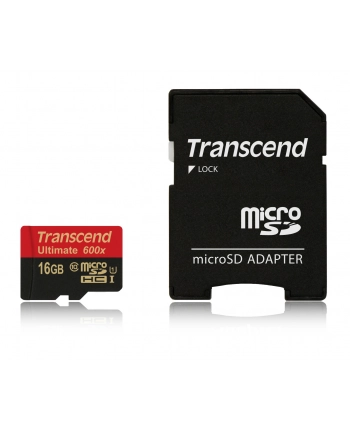 TRANSCEND Micro SDHC Class 10 UHS-I 600x, MLC, 16GB (Ultimate) + adapter