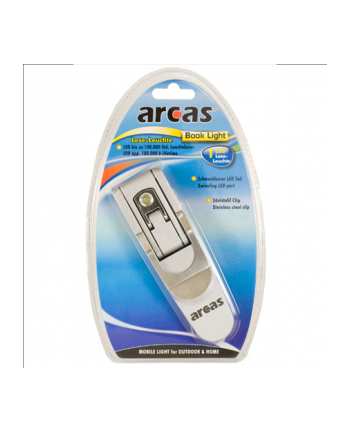 Arcas 1 LED Book Light / incl. 3 x AG13 batteries / 180° swiveling LED-lamp / foldable / with stainless steel clip