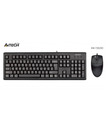 Zestaw przewodowy Klaw. PS2 Mysz A4-Tech - KM-72620D, US Black