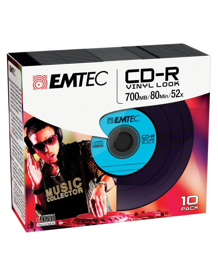 Emtec płyta CD-R  vinylowa  700MB| 52x|slim 10-pak ] główny