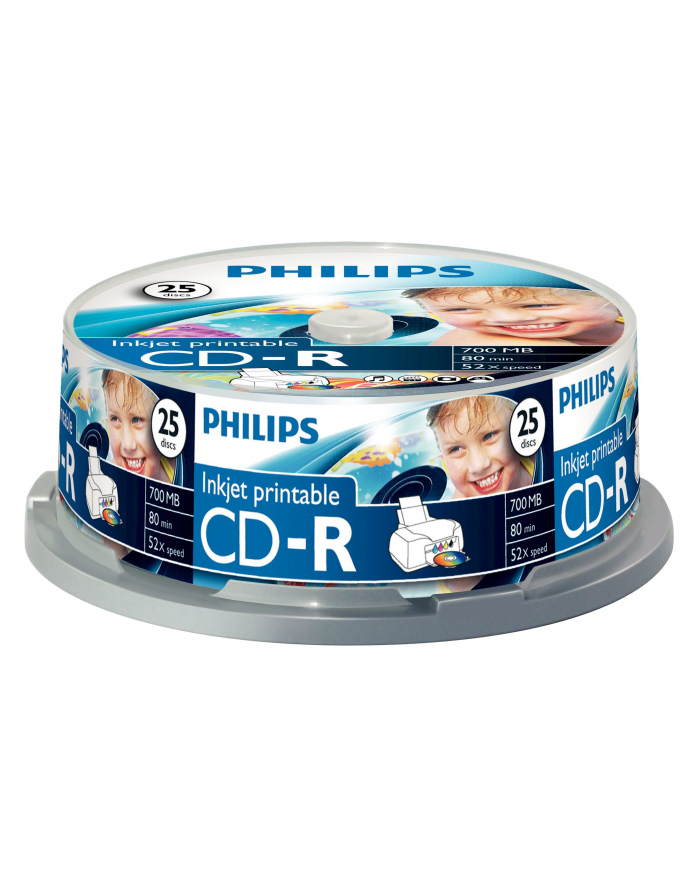 CD-R Philips [ cake box 25 | 700MB | 52x ] do nadruku główny
