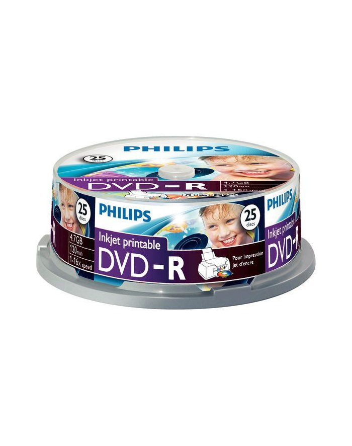 DVD-R Philips [ cake box 25 | 4.7GB | 16x ] do nadruku główny