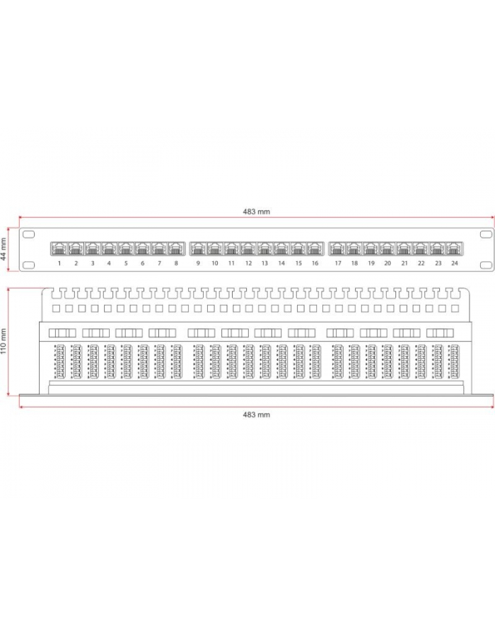 A-LAN ALANTEC Patch panel NAVI LED STP 24 porty kat.6 główny
