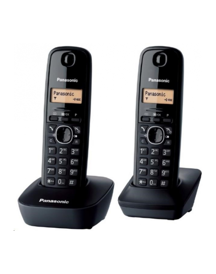 Panasonic KX-TG1612FXH  Cordless phone, Black /  LCD / Memory 50 numbers / Memory for 50 incoming numbers /  (10levels) Auto-repeat, ringtone 12, selectable 16 tone / Wall-mount option główny