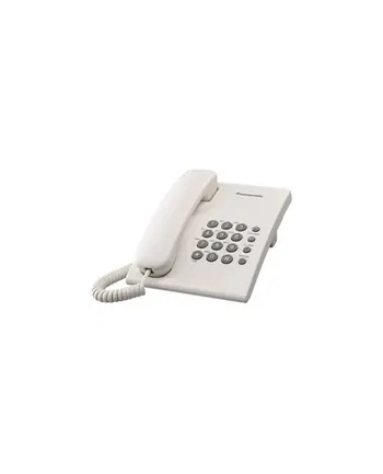 Panasonic KX-TS500FXW Corded phone, White, Wall-mount option, Last Number Redial, Flash, Volume Control (6 levels), 3-Step Ringer Selector, Tone/Pulse