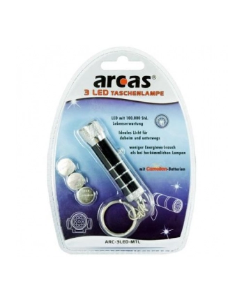 Camelion ARCAS 3 LED Keychain / extra stable aluminium housing / Powered by 3 x LR44 / AG13 Alkaline Button cell batteries (included) / sturdy key ring
