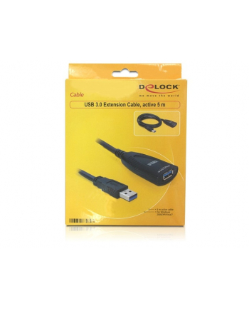 Delock przedłużacz aktywny USB 3.0 AM-AF 5M, czarny