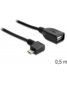 Delock kabel USB micro B męski > USB 2.0 A żeński, OTG, 50 cm, kątowy - nr 10