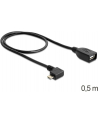 Delock kabel USB micro B męski > USB 2.0 A żeński, OTG, 50 cm, kątowy - nr 11