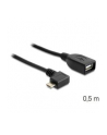 Delock kabel USB micro B męski > USB 2.0 A żeński, OTG, 50 cm, kątowy - nr 12