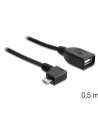 Delock kabel USB micro B męski > USB 2.0 A żeński, OTG, 50 cm, kątowy - nr 13
