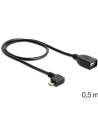 Delock kabel USB micro B męski > USB 2.0 A żeński, OTG, 50 cm, kątowy - nr 14
