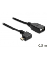 Delock kabel USB micro B męski > USB 2.0 A żeński, OTG, 50 cm, kątowy - nr 15