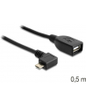 Delock kabel USB micro B męski > USB 2.0 A żeński, OTG, 50 cm, kątowy - nr 17
