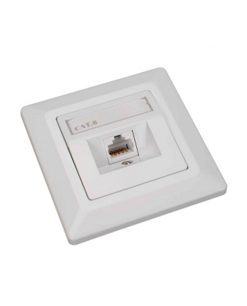 Solarix outlet CAT6 STP 1 x RJ45 podtynkowy biały
