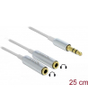 Delock Kabel Jack Stero Mini(M) 3.5mm 3-PIN > Jack Stereo mini(F) 3-PIN x2, 25cm - nr 18