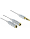 Delock Kabel Jack Stero Mini(M) 3.5mm 3-PIN > Jack Stereo mini(F) 3-PIN x2, 25cm - nr 19