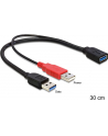 Delock kabel USB-A(M) x2 -> AF 3.0, 30cm - nr 13