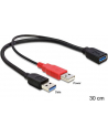 Delock kabel USB-A(M) x2 -> AF 3.0, 30cm - nr 14