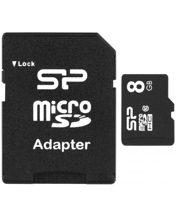 SILICON POWER 8GB, MICRO SDHC, CLASS 10 WITH SD ADAPTER