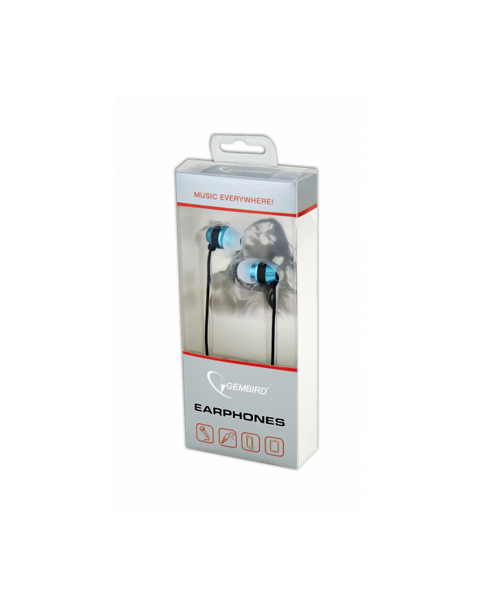 Gembird metalowe słuchawki stereo douszne MP3, 3.5mm Jack, niebieskie główny