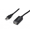 Przedłużacz USB 2.0A /M - USB A/Ż DIGITUS 10m  czarny - nr 8