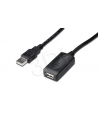 Przedłużacz USB 2.0A /M - USB A/Ż DIGITUS 10m  czarny - nr 2