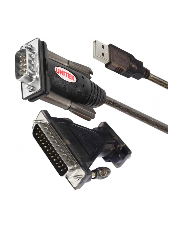 Adapter Unitek USB - 1x RS-232 + Adapter DB9F/DB25M Y-105A główny