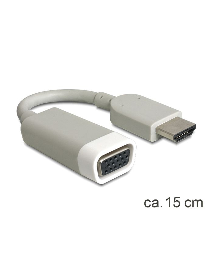 Delock adapter HDMI-A(M)->VGA(F) 15cm główny