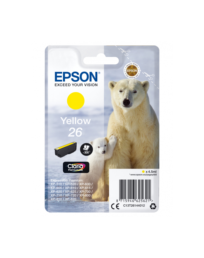 Tusz Epson CLARIA Premium 26 - żółty główny