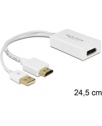 ADAPTER HDMI(M)->DISPLAYPORT(F)+ZASILANIE USB 24CM DELOCK