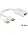 ADAPTER HDMI(M)->DISPLAYPORT(F)+ZASILANIE USB 24CM DELOCK - nr 15