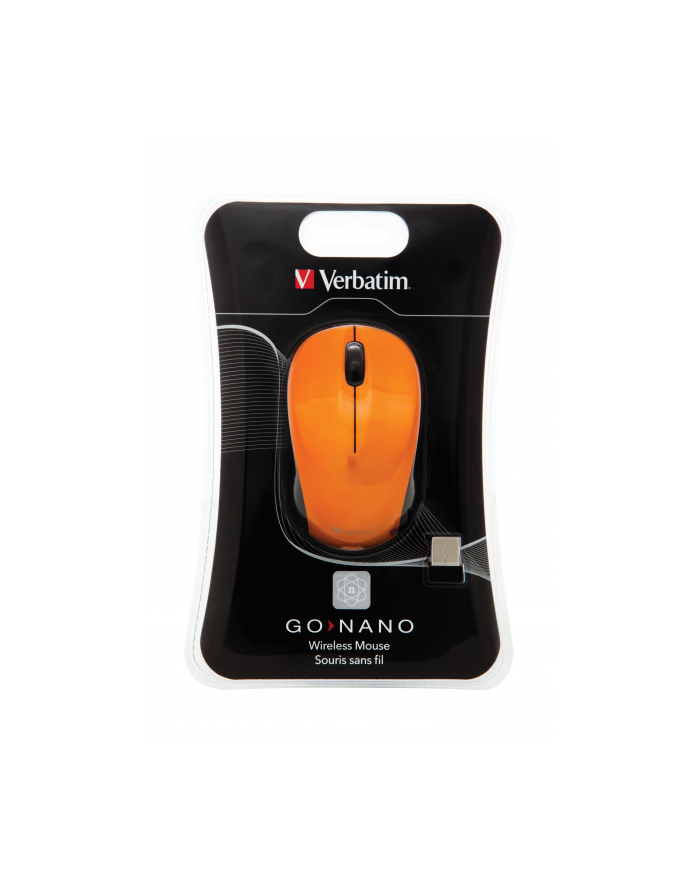 Mysz bezprzewodowa laserowa VERBATIM GO Nano – pomarańczowa główny