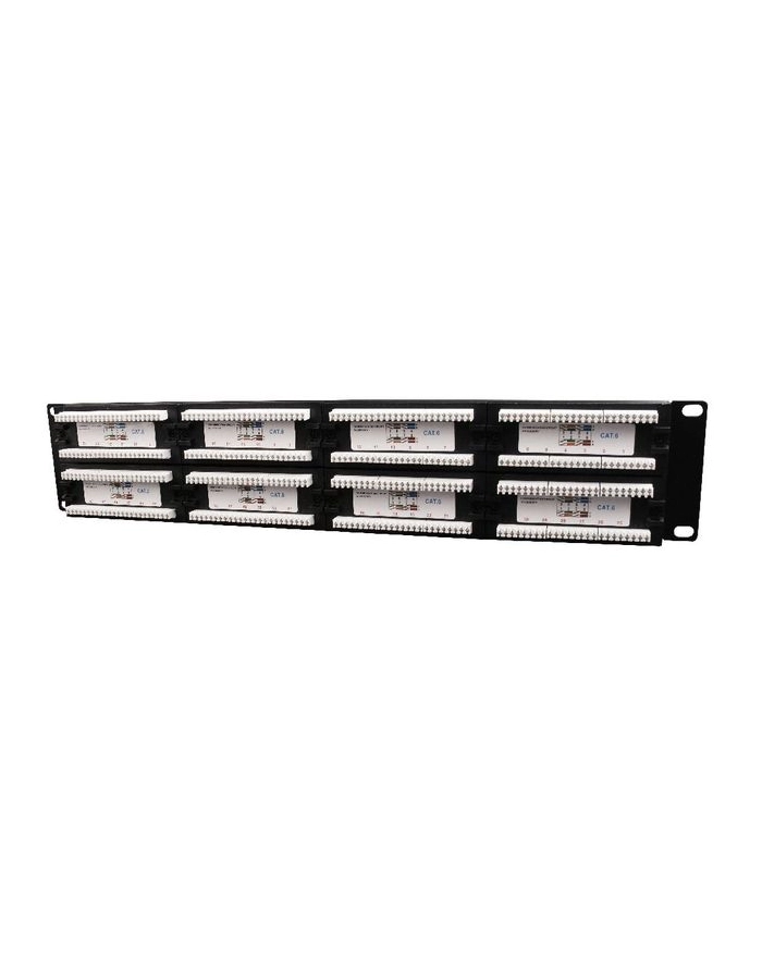 Gembird patch panel 19'' 24 port 1U kat.6 ekranowany, czarny główny