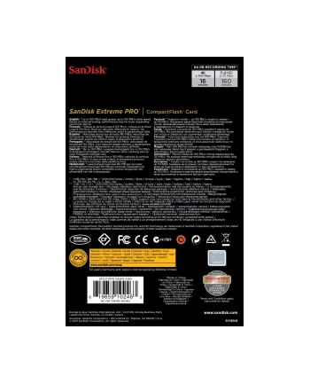 SANDISK COMPACT FLASH EXTREME PRO 64GB