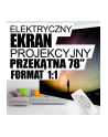 4World Elektryczny ekran projekcyjny z pilotem 140x140 (1:1)  biały mat - nr 16