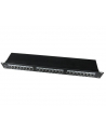 Gembird patch panel 19'' 24 port 1U kat.6 ekranowany, czarny - nr 1