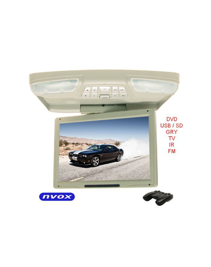 NVOX Monitor podsufitowy podwieszany LCD 12' z DVD USB SD GRY główny