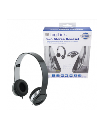 LogiLink Stylowe słuchawki stereo High Quality z mikrofonem, czarne