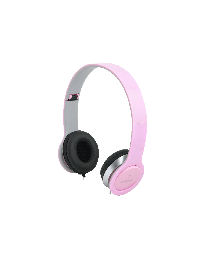 LogiLink Stylowe słuchawki stereo High Quality z mikrofonem, różowe główny