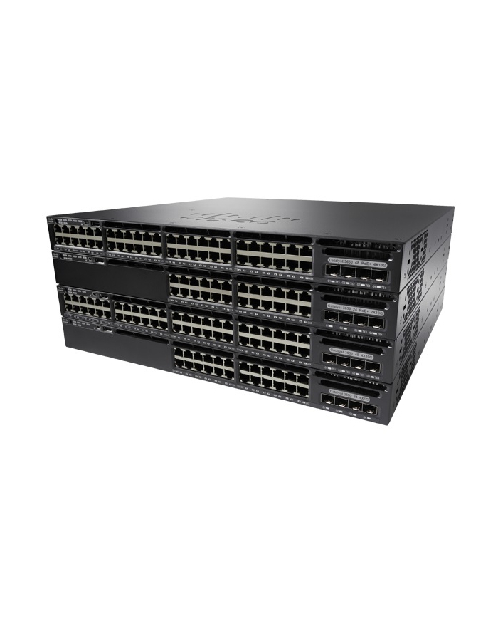 Cisco Systems Cisco Catalyst 3650 48 Port PoE, 640W AC PS, 2x10G Uplink, LAN Base główny