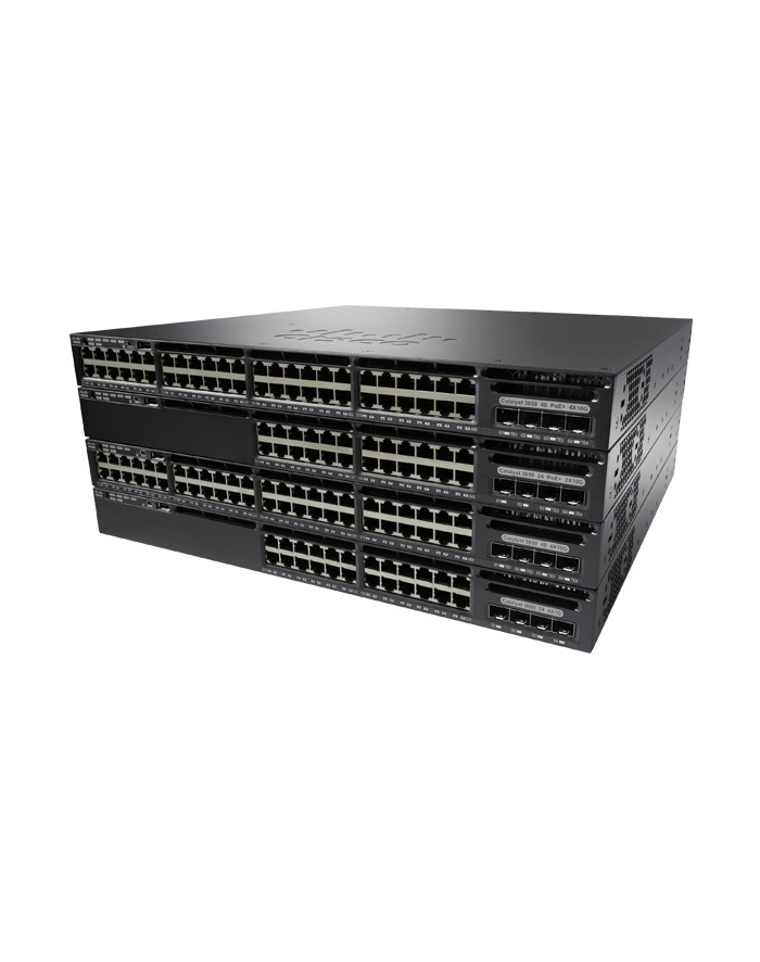 Cisco Systems Cisco Catalyst 3650 48 Port Data, 250W AC PS, 4x1G Uplink, LAN Base główny