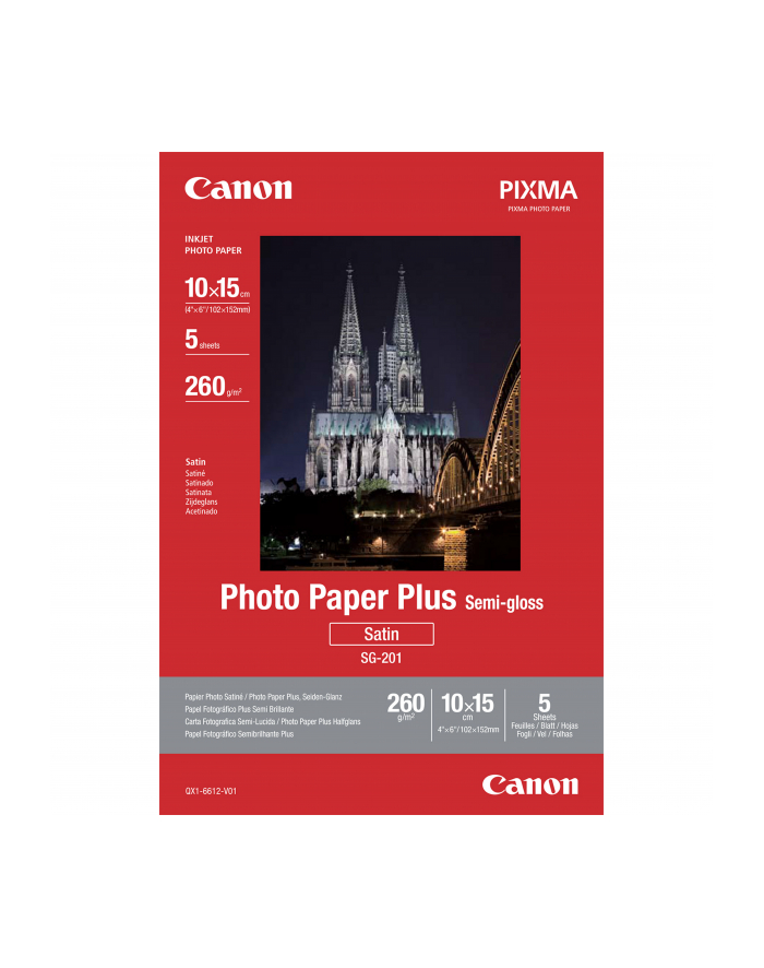 CANON PRINTERS Canon PAPER SG-201 10x15 5SH główny