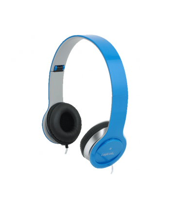 Stylowe słuchawki stereo z mikrofonem, niebieskie