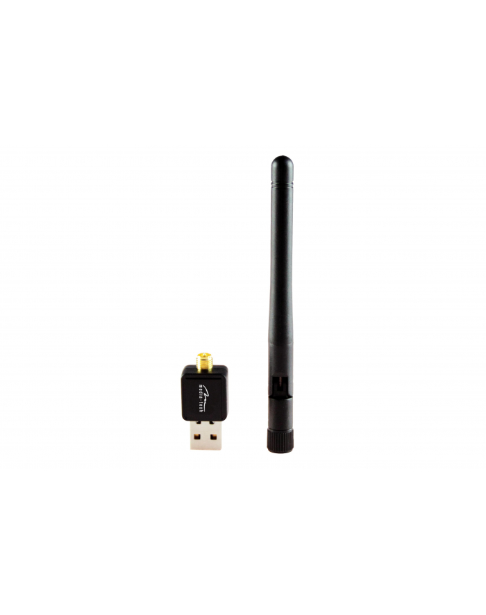 WLAN USB ADAPTER 11N UNIWERSALNA KARTA SIECI BEZPRZEWODOWEJ       WLAN W STANDARDZIE IEEE802.11n Z INTERFEJSEM USB, DO 150 Mbps, ZEWNĘTRZNA ANTENA główny