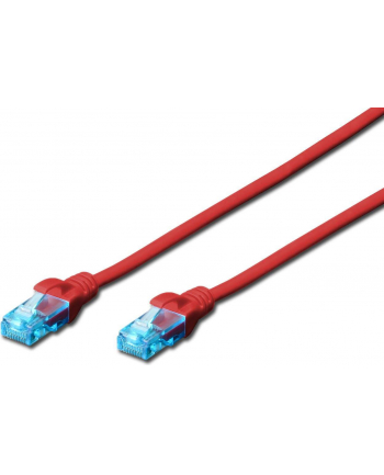 Patch cord U/UTP kat.5e PVC 0,5m czerwony