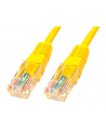 Patch cord U/UTP kat.5e PVC 1m żółty - nr 1