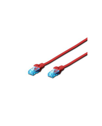 Patch cord U/UTP kat.5e PVC 2m czerwony