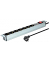 Listwa zasilająca PDU 19', 1U, 7 gniazd, moc: 16A, 4000W, aluminiowa, włącznik, zabezp. przeciwprzepięciowe, 2m - nr 15